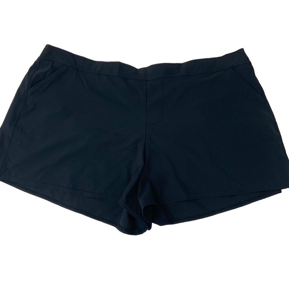 St John’s Bay Black‎ Swimsuit Bottoms Women’s Sz 22W Shorts Pockets Pull-on